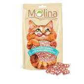 Купить онлайн MOLINA - Куриный сендвич с сырными шариками для кошек - 80гр в Зубастик-ДВ (интернет-магазин зоотоваров) с доставкой по Хабаровску и по всей России.