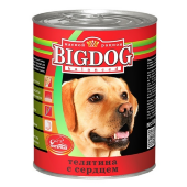 Купить онлайн BIG DOG влажный корм Телятина с сердцем для собак - 850гр в Зубастик-ДВ (интернет-магазин зоотоваров) с доставкой по Хабаровску и по всей России.