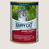 Купить онлайн HAPPY CAT — Хэппи кэт для взрослых кошек кусочки в желе Утка и цыпленок - 400 гр в Зубастик-ДВ (интернет-магазин зоотоваров) с доставкой по Хабаровску и по всей России.