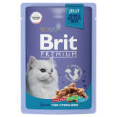 Купить онлайн Brit Premium Jelly Кусочки с перепелкой в желе для стерилизованных кошек 85 гр в Зубастик-ДВ (интернет-магазин зоотоваров) с доставкой по Хабаровску и по всей России.