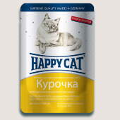 Купить онлайн HAPPY CAT — Хэппи кэт для взрослых кошек нежные ломтики в соусе Курочка - 100 гр в Зубастик-ДВ (интернет-магазин зоотоваров) с доставкой по Хабаровску и по всей России.