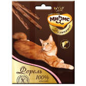 Купить онлайн МНЯМС Деликатес лакомые палочки 9 см для кошек с форелью 3х4 г в Зубастик-ДВ (интернет-магазин зоотоваров) с доставкой по Хабаровску и по всей России.
