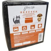 Купить онлайн Glory Life Пеленки для домашних животных с суперабсорбентом с липким слоем чёрные 60х60 20шт. в Зубастик-ДВ (интернет-магазин зоотоваров) с доставкой по Хабаровску и по всей России.