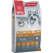 Купить онлайн BLITZ ADULT ALL BREEDS Chicken&Rice – Блитц для взрослых собак всех пород Курица с рисом в Зубастик-ДВ (интернет-магазин зоотоваров) с доставкой по Хабаровску и по всей России.