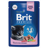 Купить онлайн Brit Premium Кусочки с белой рыбой в соусе для котят 85 гр в Зубастик-ДВ (интернет-магазин зоотоваров) с доставкой по Хабаровску и по всей России.