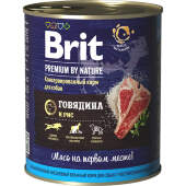 Купить онлайн Brit Premium by Nature Кусочки с говядиной и рисом для собак 850 гр в Зубастик-ДВ (интернет-магазин зоотоваров) с доставкой по Хабаровску и по всей России.