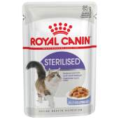 Купить онлайн  ROYAL CANIN STERILISED – Роял Канин для взрослых кастрированных котов и стерилизованных кошек в желе - 85гр в Зубастик-ДВ (интернет-магазин зоотоваров) с доставкой по Хабаровску и по всей России.