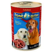 Купить онлайн ВЕРНЫЕ ДРУЗЬЯ - влажный корм с Говядиной для собак в Зубастик-ДВ (интернет-магазин зоотоваров) с доставкой по Хабаровску и по всей России.