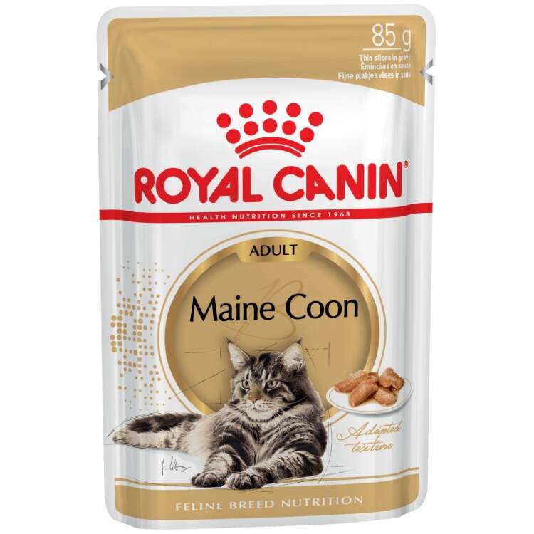 Заказать онлайн  ROYAL CANIN ADULT MAINE COON - Роял Канин для взрослых кошек породы Мэйн Кун в соусе - 85гр в интернет-магазине зоотоваров Зубастик-ДВ в Хабаровске и по всей России.