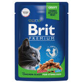Купить онлайн Brit Premium Gravy Кусочки с цыпленком в соусе для стерилизованных кошек 85 гр в Зубастик-ДВ (интернет-магазин зоотоваров) с доставкой по Хабаровску и по всей России.