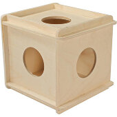 Купить онлайн Домик-кубик деревянный для грызунов 12*12*13,5 см в Зубастик-ДВ (интернет-магазин зоотоваров) с доставкой по Хабаровску и по всей России.