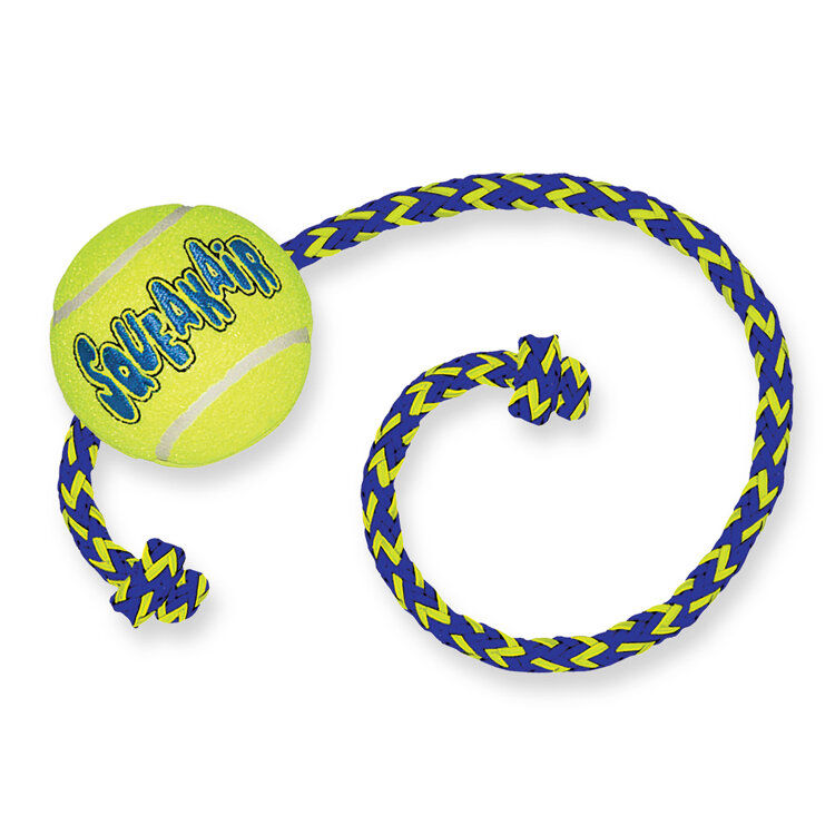 Заказать онлайн Kong игрушка Air Теннисный мяч с канатом средний в интернет-магазине зоотоваров Зубастик-ДВ в Хабаровске и по всей России.
