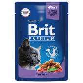 Купить онлайн Brit Premium Gravy Кусочки с треской в соусе для стерилизованных кошек 85 гр в Зубастик-ДВ (интернет-магазин зоотоваров) с доставкой по Хабаровску и по всей России.