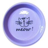 Купить онлайн Миска Mr.Kranch керамическая для кошек MEOW! 200 мл сиреневая в Зубастик-ДВ (интернет-магазин зоотоваров) с доставкой по Хабаровску и по всей России.