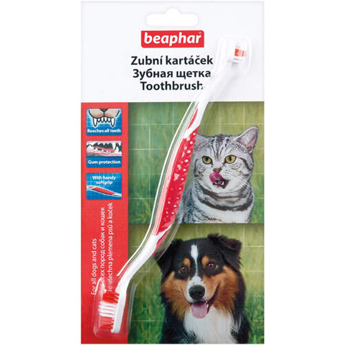 Заказать онлайн BEAPHAR - Беафар Зубная щетка для собак двойная в интернет-магазине зоотоваров Зубастик-ДВ в Хабаровске и по всей России.