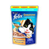 Купить онлайн FELIX SENSATIONS — Феликс Сенсейшнс для взрослых кошек Треска в соусе с томатами в Зубастик-ДВ (интернет-магазин зоотоваров) с доставкой по Хабаровску и по всей России.