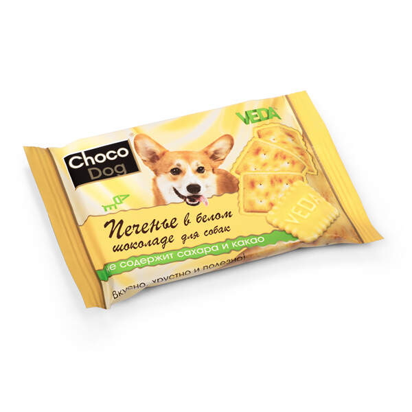 Заказать онлайн CHOCO DOG - Печенье в белом шоколаде для собак - 30гр в интернет-магазине зоотоваров Зубастик-ДВ в Хабаровске и по всей России.