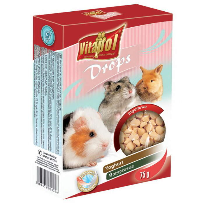 Заказать онлайн VITAPOL DROPS - Витапол дропсы Йогуртовые для грызунов - 75гр в интернет-магазине зоотоваров Зубастик-ДВ в Хабаровске и по всей России.