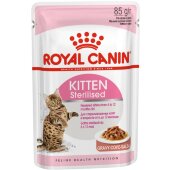 Купить онлайн  ROYAL CANIN KITTEN STERILISED - Роял Канин для стерилизованных котят в соусе - 85гр в Зубастик-ДВ (интернет-магазин зоотоваров) с доставкой по Хабаровску и по всей России.
