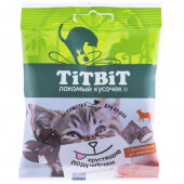 Купить онлайн Titbit Лакомый кусочек Хрустящие подушечки с паштетом из ягнёнка для кошек 30 гр в Зубастик-ДВ (интернет-магазин зоотоваров) с доставкой по Хабаровску и по всей России.