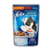 Купить онлайн FELIX — Феликс Двойная вкуснятина для взрослых кошек аппетитные кусочки в желе Индейка и печень в Зубастик-ДВ (интернет-магазин зоотоваров) с доставкой по Хабаровску и по всей России.