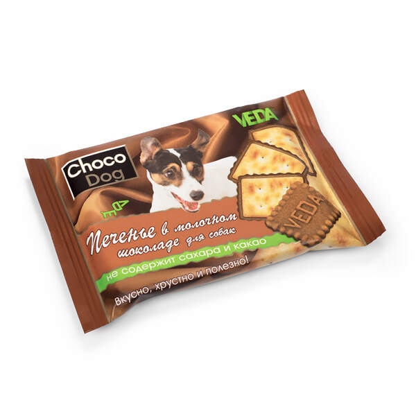 Заказать онлайн CHOCO DOG - Печенье в молочном шоколаде для собак - 30гр в интернет-магазине зоотоваров Зубастик-ДВ в Хабаровске и по всей России.