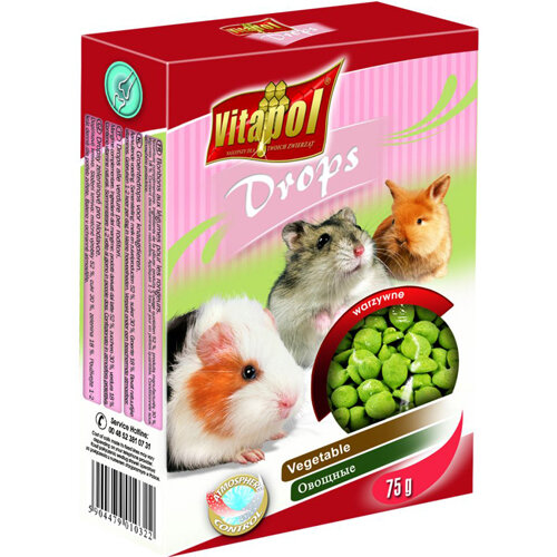Заказать онлайн VITAPOL DROPS - Витапол дропсы овощные для грызунов - 75гр. в интернет-магазине зоотоваров Зубастик-ДВ в Хабаровске и по всей России.