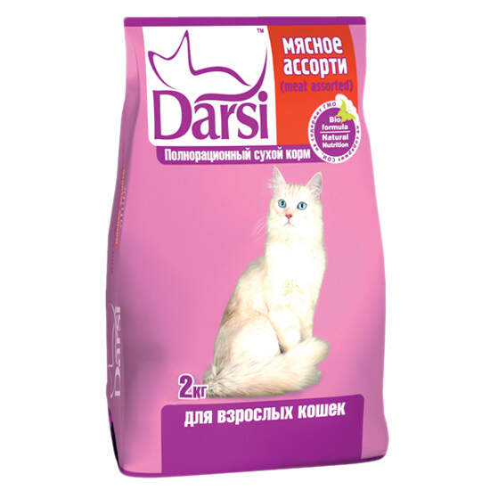 Заказать онлайн DARSI Мясное ассорти для взрослых кошек в интернет-магазине зоотоваров Зубастик-ДВ в Хабаровске и по всей России.
