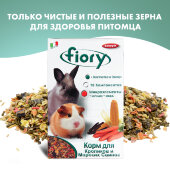 Купить онлайн FIORY корм для морских свинок и кроликов Conigli e cavie 850 г в Зубастик-ДВ (интернет-магазин зоотоваров) с доставкой по Хабаровску и по всей России.