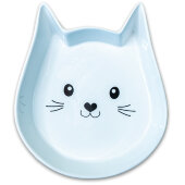 Купить онлайн Миска Mr.Kranch керамическая для кошек Мордочка кошки 200 мл белая в Зубастик-ДВ (интернет-магазин зоотоваров) с доставкой по Хабаровску и по всей России.