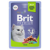 Купить онлайн Brit Premium Jelly Кусочки с ягненком в желе для кошек 85 гр в Зубастик-ДВ (интернет-магазин зоотоваров) с доставкой по Хабаровску и по всей России.