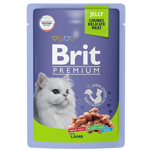 Заказать онлайн Brit Premium Jelly Кусочки с ягненком в желе для кошек 85 гр в интернет-магазине зоотоваров Зубастик-ДВ в Хабаровске и по всей России.