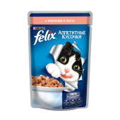 Купить онлайн FELIX — Феликс для взрослых кошек аппетитные кусочки в желе Лосось в Зубастик-ДВ (интернет-магазин зоотоваров) с доставкой по Хабаровску и по всей России.