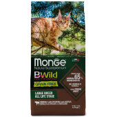 Купить онлайн Monge Cat BWild GRAIN FREE беззерновой корм из мяса буйвола для крупных кошек всех возрастов в Зубастик-ДВ (интернет-магазин зоотоваров) с доставкой по Хабаровску и по всей России.