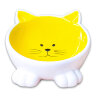 Миска Mr.Kranch керамическая для кошек Мордочка кошки на ножках 100 мл желтая - Миска Mr.Kranch керамическая для кошек Мордочка кошки на ножках 100 мл желтая