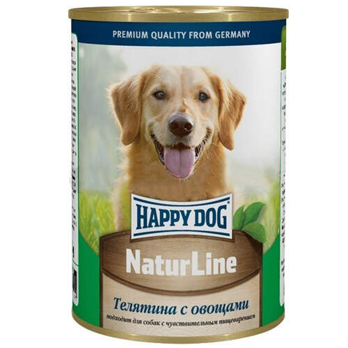 Заказать онлайн Happy Dog NaturLine Кусочки с телятиной и овощами для собак 410 гр в интернет-магазине зоотоваров Зубастик-ДВ в Хабаровске и по всей России.