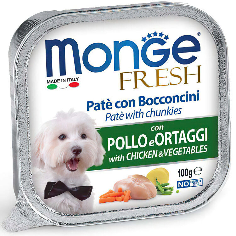 Заказать онлайн Monge Dog Fresh консервы для собак курица с овощами 100г в интернет-магазине зоотоваров Зубастик-ДВ в Хабаровске и по всей России.