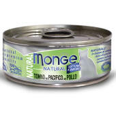 Купить онлайн Monge Cat Natural консервы для кошек тихоокеанский тунец с курицей 80г в Зубастик-ДВ (интернет-магазин зоотоваров) с доставкой по Хабаровску и по всей России.