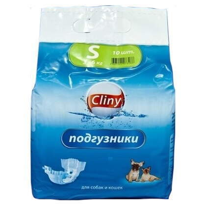 Заказать онлайн CLINY Подгузники р.S для животных 3-6кг в интернет-магазине зоотоваров Зубастик-ДВ в Хабаровске и по всей России.