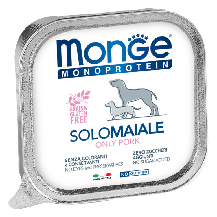 Заказать онлайн Monge Dog Monoprotein Solo консервы для собак паштет из свинины 150г в интернет-магазине зоотоваров Зубастик-ДВ в Хабаровске и по всей России.