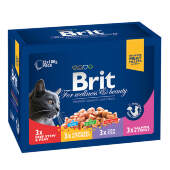 Купить онлайн Brit Premium Ассорти «Семейное» - Содержит 12 упаковок влажного корма для взрослых кошек. в Зубастик-ДВ (интернет-магазин зоотоваров) с доставкой по Хабаровску и по всей России.