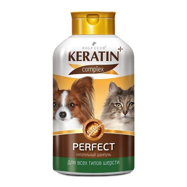 Заказать онлайн Rolf Club Keratin+ Perfect Шампунь для кошек и собак для всех типов шерсти 400 мл  в интернет-магазине зоотоваров Зубастик-ДВ в Хабаровске и по всей России.