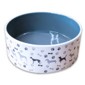 Купить онлайн Миска Mr.Kranch керамическая для собак с рисунком 350 мл серая в Зубастик-ДВ (интернет-магазин зоотоваров) с доставкой по Хабаровску и по всей России.