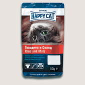 Купить онлайн HAPPY CAT – Хэппи Кэт лакомство для кошек лакомые подушечки с говядиной и солодом в Зубастик-ДВ (интернет-магазин зоотоваров) с доставкой по Хабаровску и по всей России.