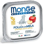 Купить онлайн Monge Dog Monoprotein Fruits консервы для щенков паштет из курицы с яблоком 150г в Зубастик-ДВ (интернет-магазин зоотоваров) с доставкой по Хабаровску и по всей России.