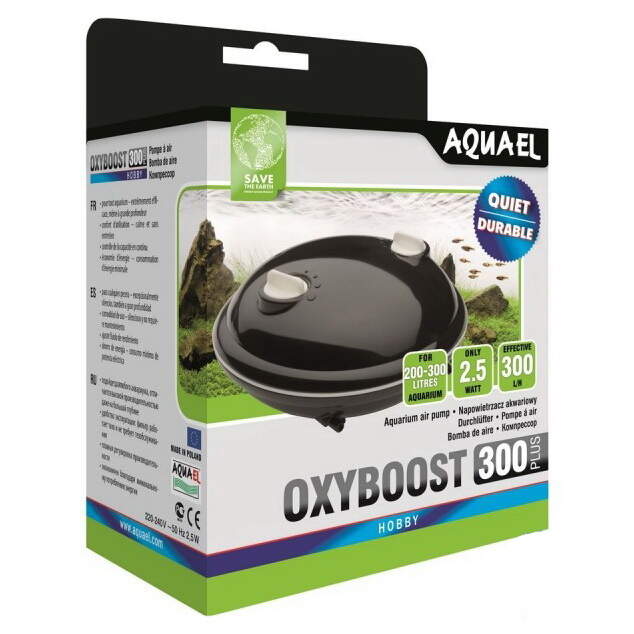 Заказать онлайн Aquael Oxyboost 300 Plus Компрессор двухканальный в интернет-магазине зоотоваров Зубастик-ДВ в Хабаровске и по всей России.
