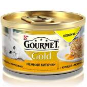 Купить онлайн GOURMET GOLD — Гурме Нежные Биточки для взрослых кошек Курица и морковь в Зубастик-ДВ (интернет-магазин зоотоваров) с доставкой по Хабаровску и по всей России.