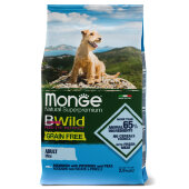 Купить онлайн Monge Dog BWild GRAIN FREE Mini беззерновой корм из анчоуса с картофелем для взрослых собак мелких пород 2,5кг в Зубастик-ДВ (интернет-магазин зоотоваров) с доставкой по Хабаровску и по всей России.