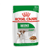 Купить онлайн ROYAL CANIN MINI ADULT - Роял Канин для взрослых собак мелких пород в возрасте 10 месяцев до 12 лет 85 гр  в Зубастик-ДВ (интернет-магазин зоотоваров) с доставкой по Хабаровску и по всей России.