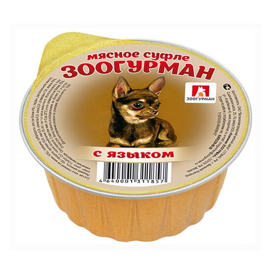 Заказать онлайн ЗООГУРМАН МЯСНОЕ СУФЛЕ влажный корм с Языком для собак - 100гр в интернет-магазине зоотоваров Зубастик-ДВ в Хабаровске и по всей России.